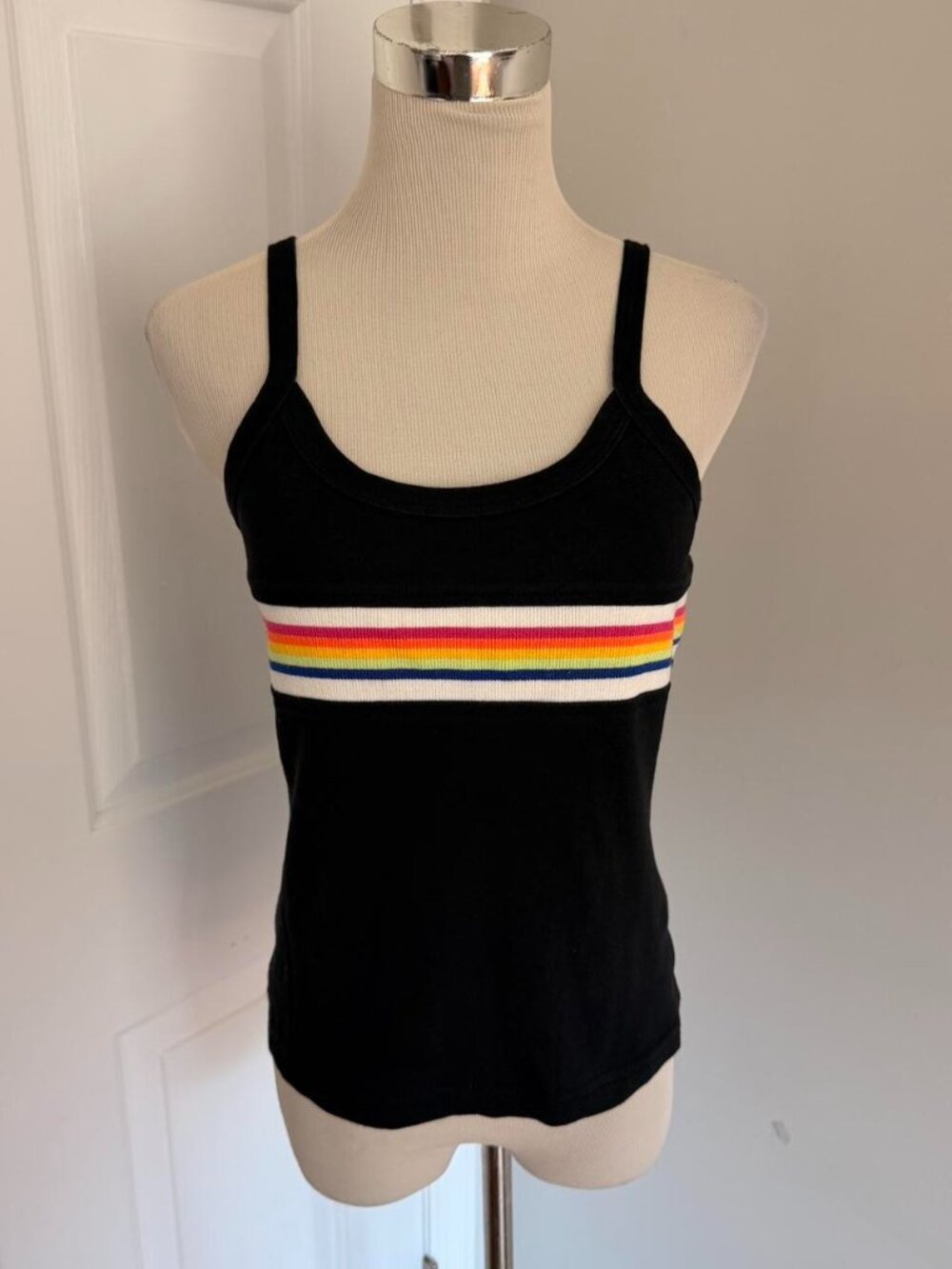 Y2K BLACK ROAD RAGS JEAN CO. STRIPED‎ KNITTED TANK TOP